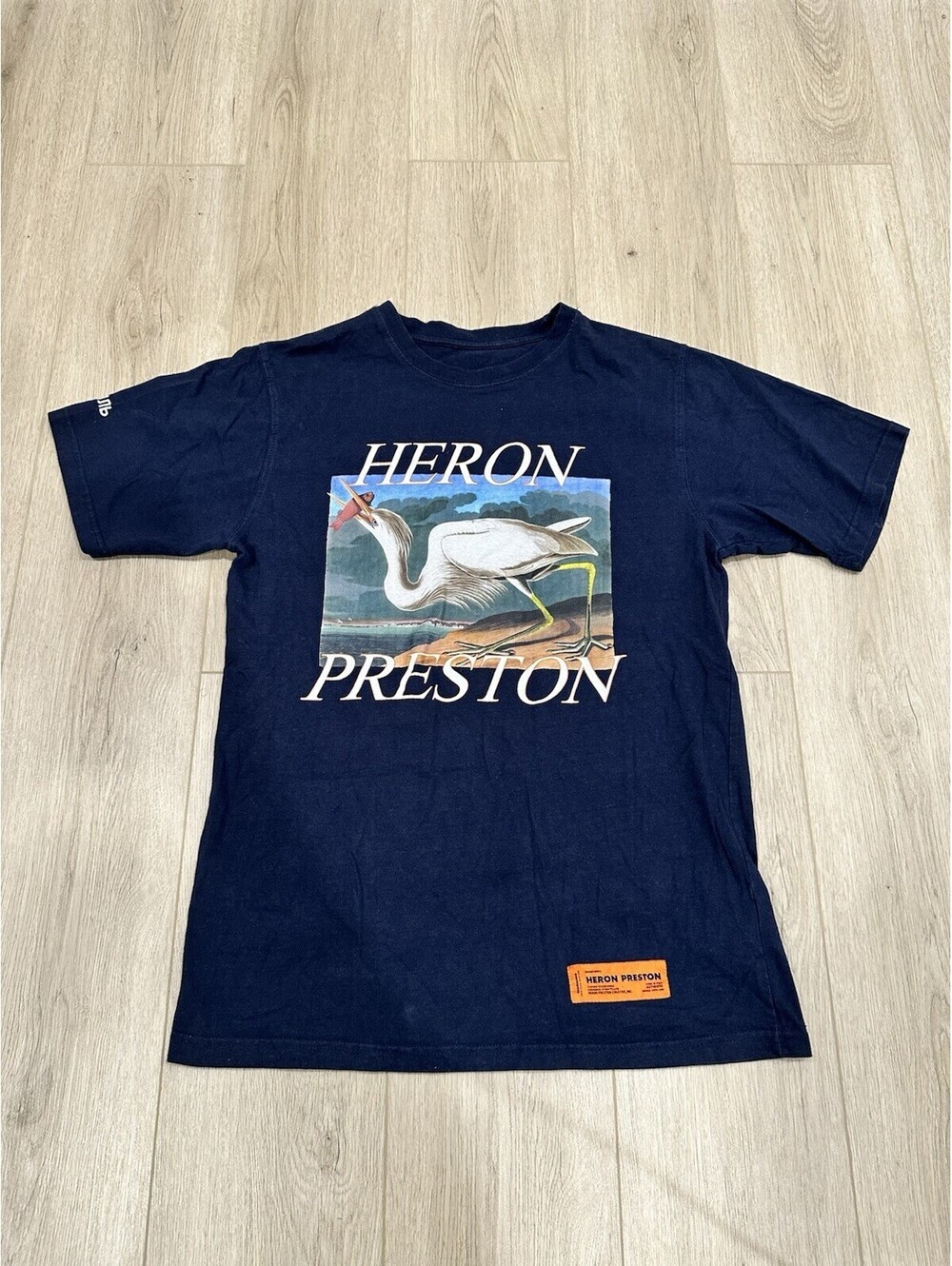 Heron Preston Heron Graphic Navy Blue Men's Short Sleeve Crew Neck T-Shirt  XS
